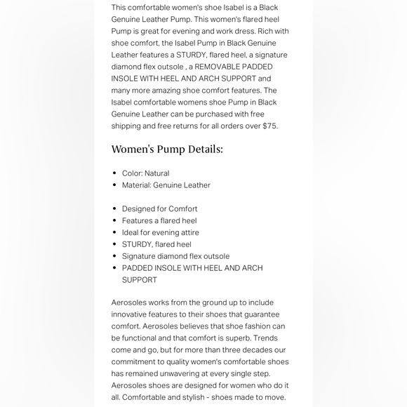 New Aerosoles Isabel black leather pumps, Size 8.5 M - Picture 15 of 16